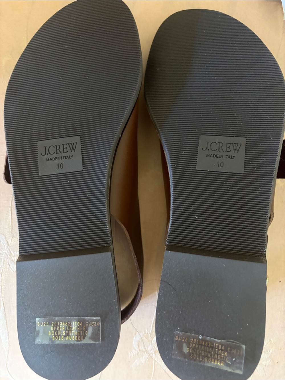 J.Crew Saddle Brown Double-Buckle Leather Sandals NWT - Picture 4 of 7